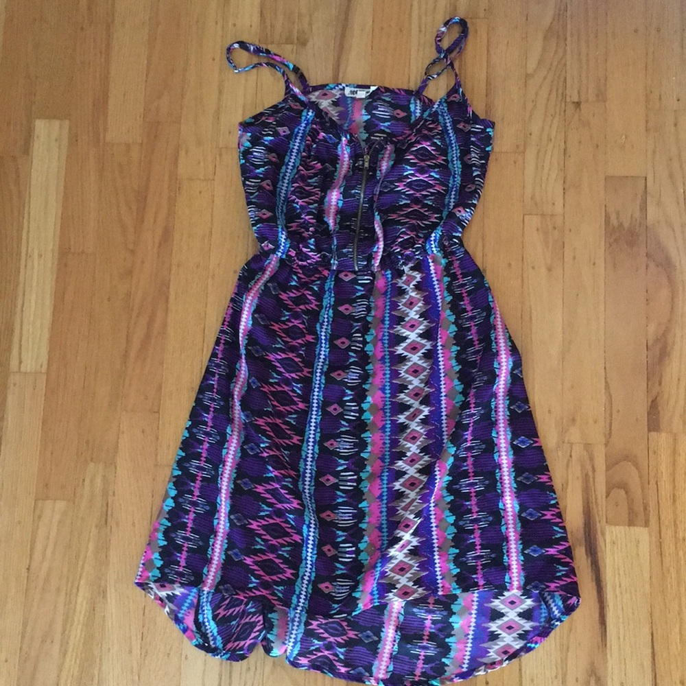 Aztec print dress size small zip front